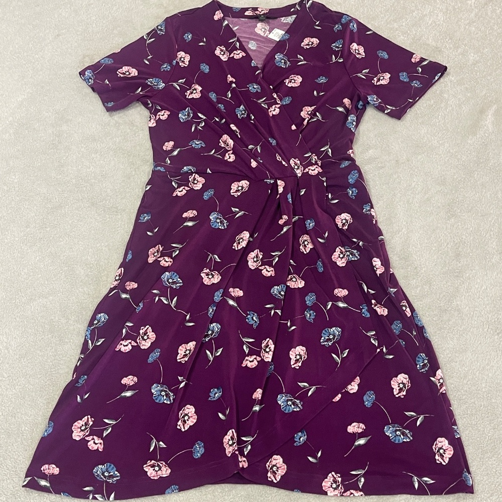 NEW Banana Republic Plum Floral Dress Size Medium